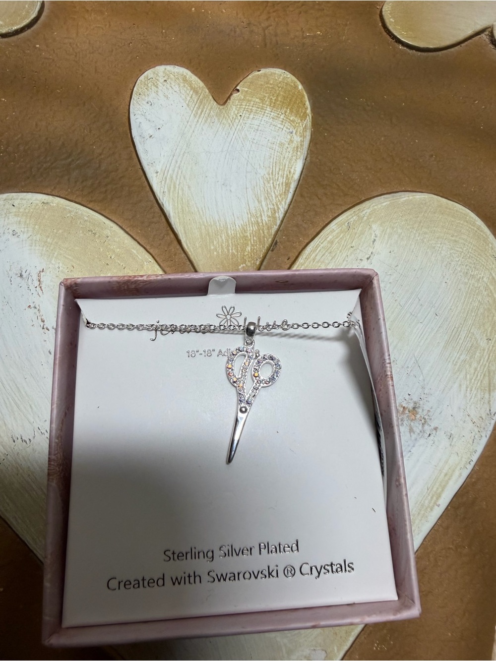 Jenna Blue 14k Gold Plated Scissors Necklace with Swarovski Crystals